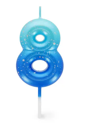 HAPPY BIRTHDAY CANDLE - BLUE - 8 [bnr:1234fdfddfaf]