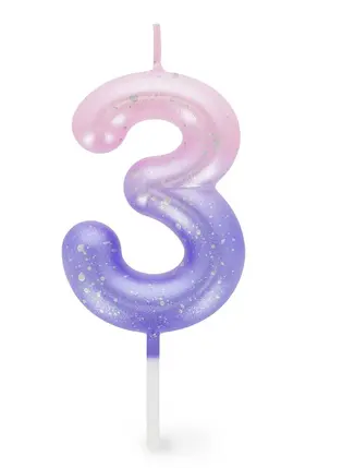 HAPPY BIRTHDAY CANDLE - PINK - 3 [bnr:59f1475401d7]