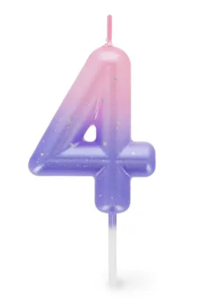 HAPPY BIRTHDAY CANDLE - PINK - 4 [bnr:d9b08677087d]
