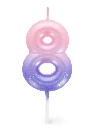 HAPPY BIRTHDAY CANDLE - PINK - 8 [bnr:ff07c6faba39]