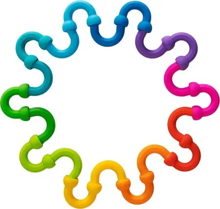 TOMY-PLIP LINKS - 10 ANNEAUX ARC-EN-CIEL EN SILICONE [bnr:561d5ae981bb]