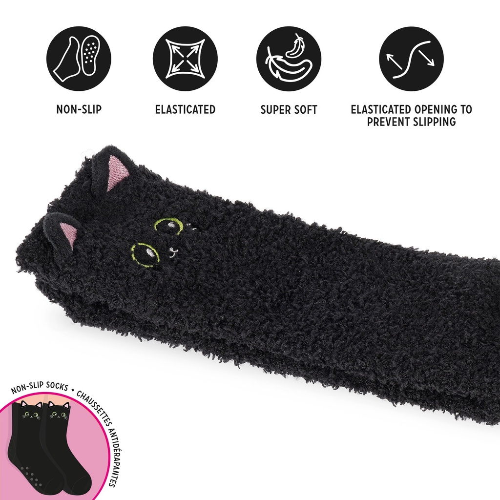 Chaussettes antidérapantes enfant - Chat noir – 3