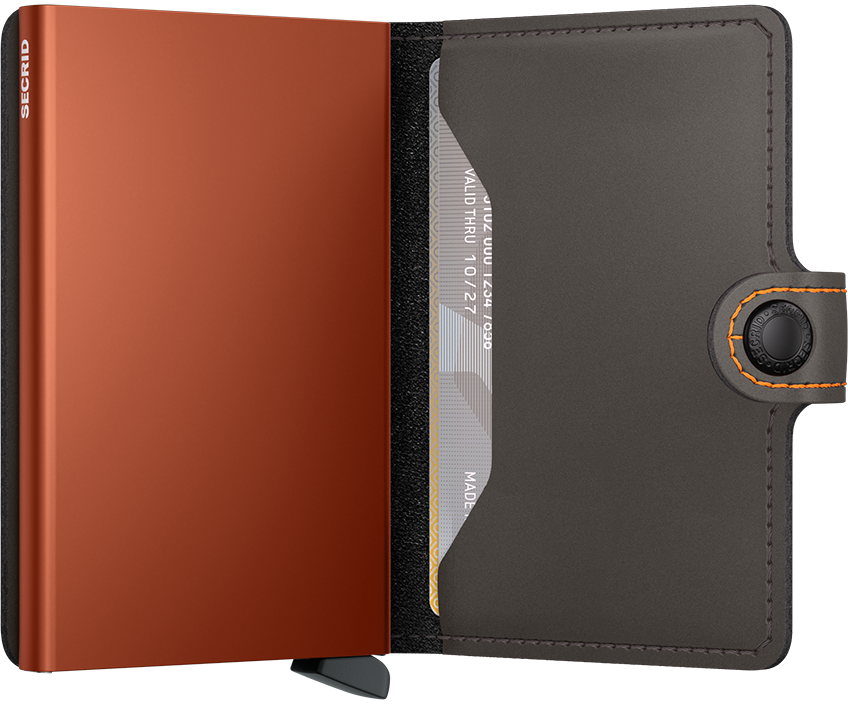 Miniwallet Matte Truffle & Orange - Secrid (2)