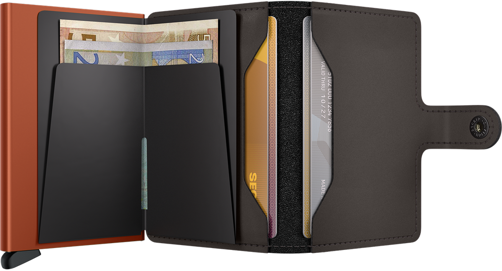 Miniwallet Matte Truffle & Orange - Secrid (3)