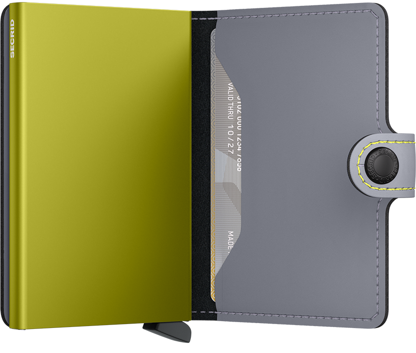 Miniwallet Matte Grey & Lime - Secrid (2)
