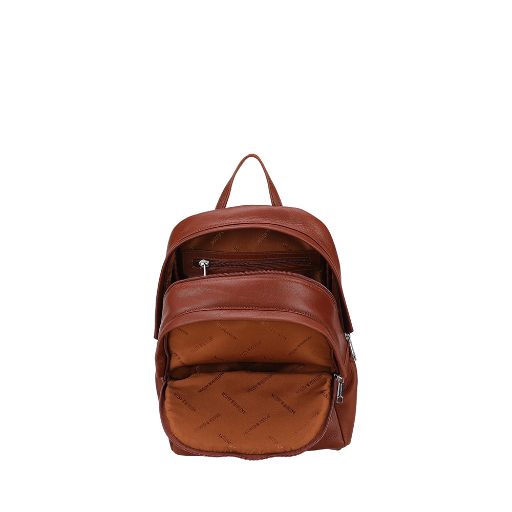 2528-13 Cognac - Petit sac à dos Ange Cuir - ARTHUR & ASTON 4