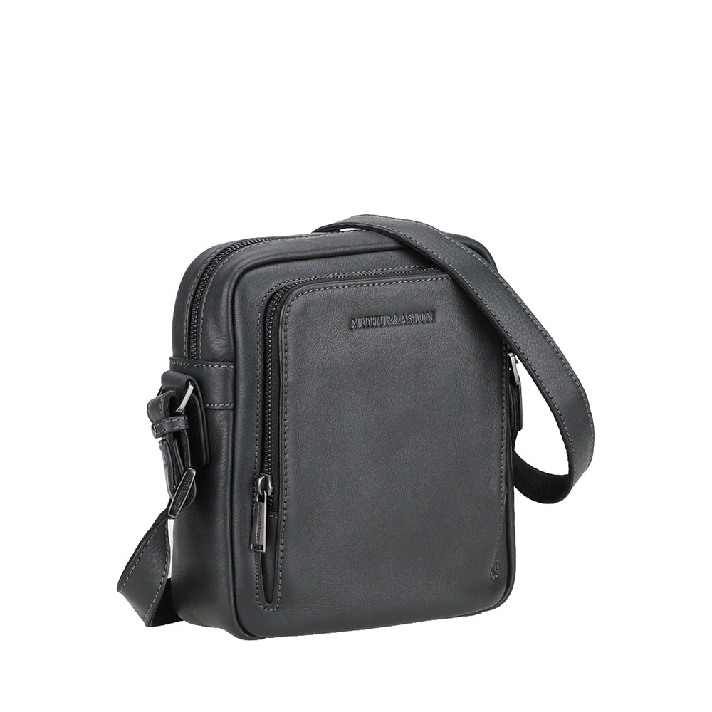2628-07 Anthracite - Grand sac travers cuir Nairo - ARTHUR & ASTON 2