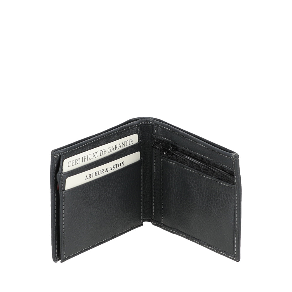 2628-488 Anthracite - Portefeuille italien Nairo cuir - ARTHUR & ASTON 2