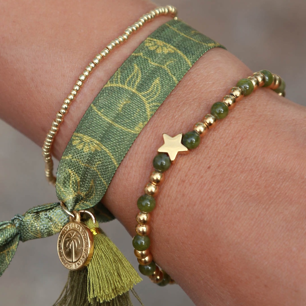 Bracelet Moraira étoile pierre olive - Love Ibiza 2