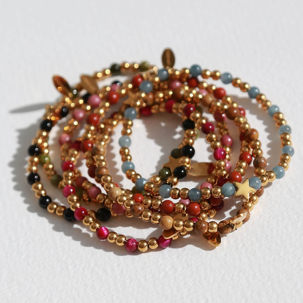 Bracelet Moraira étoile pierre cerise - Love Ibiza 3