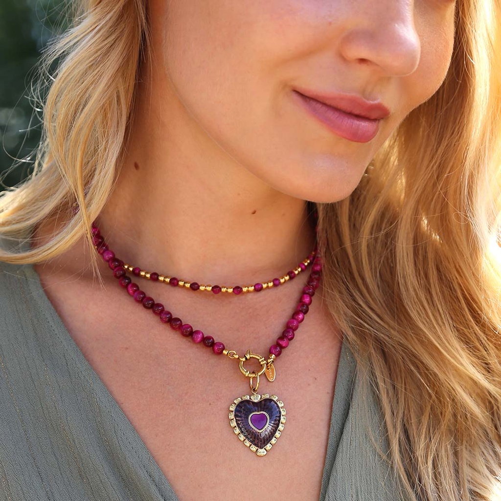Collier Javea pierre cerise - Love Ibiza 3