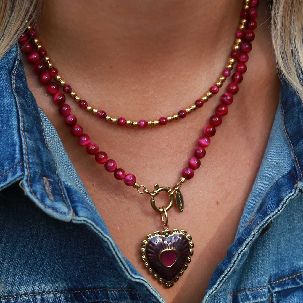 Collier Javea pierre cerise - Love Ibiza 4