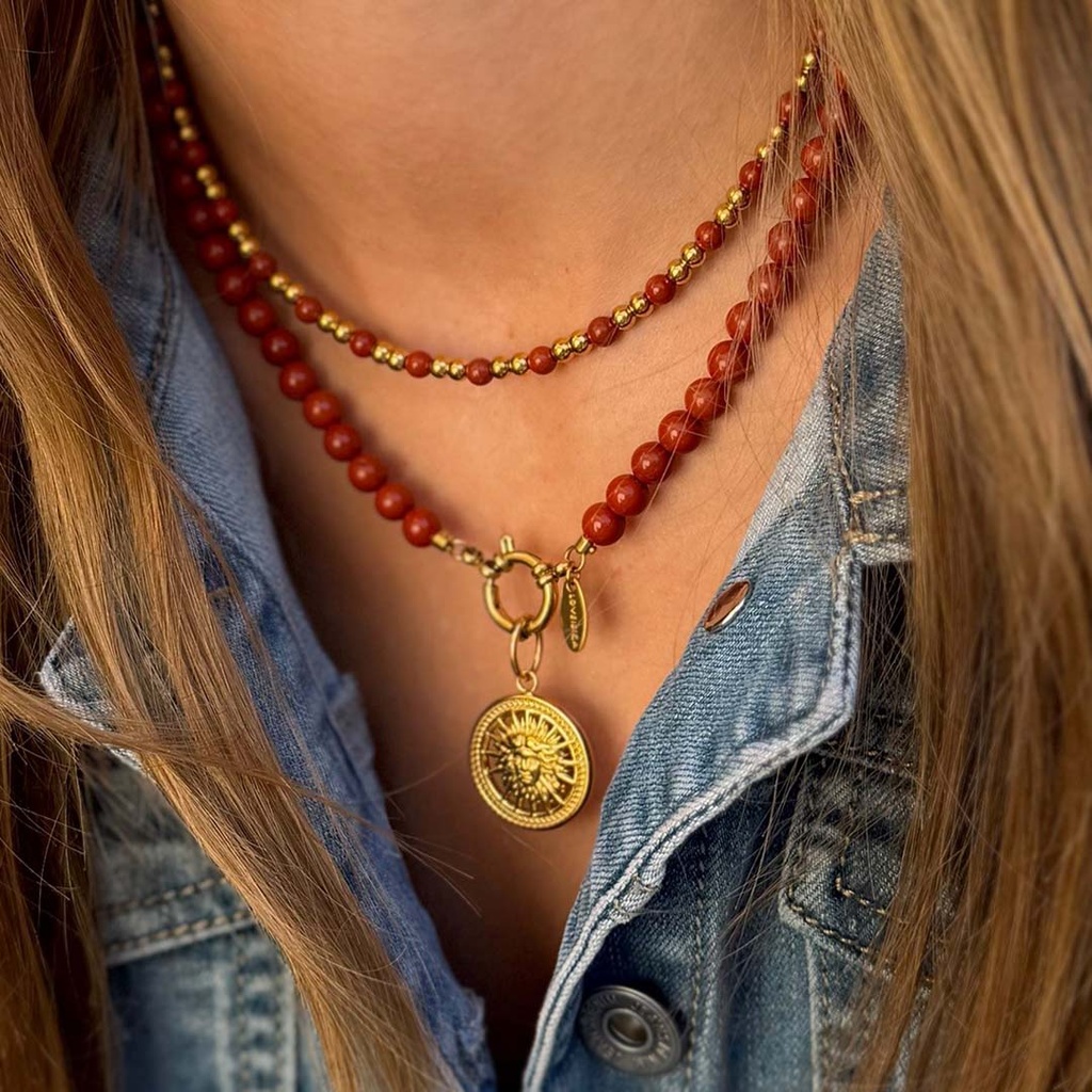 Collier Javea pierre brique - Love Ibiza 3