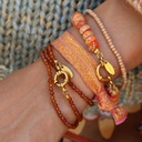 Bracelet wrap à facettes grenat orange - Love Ibiza 3