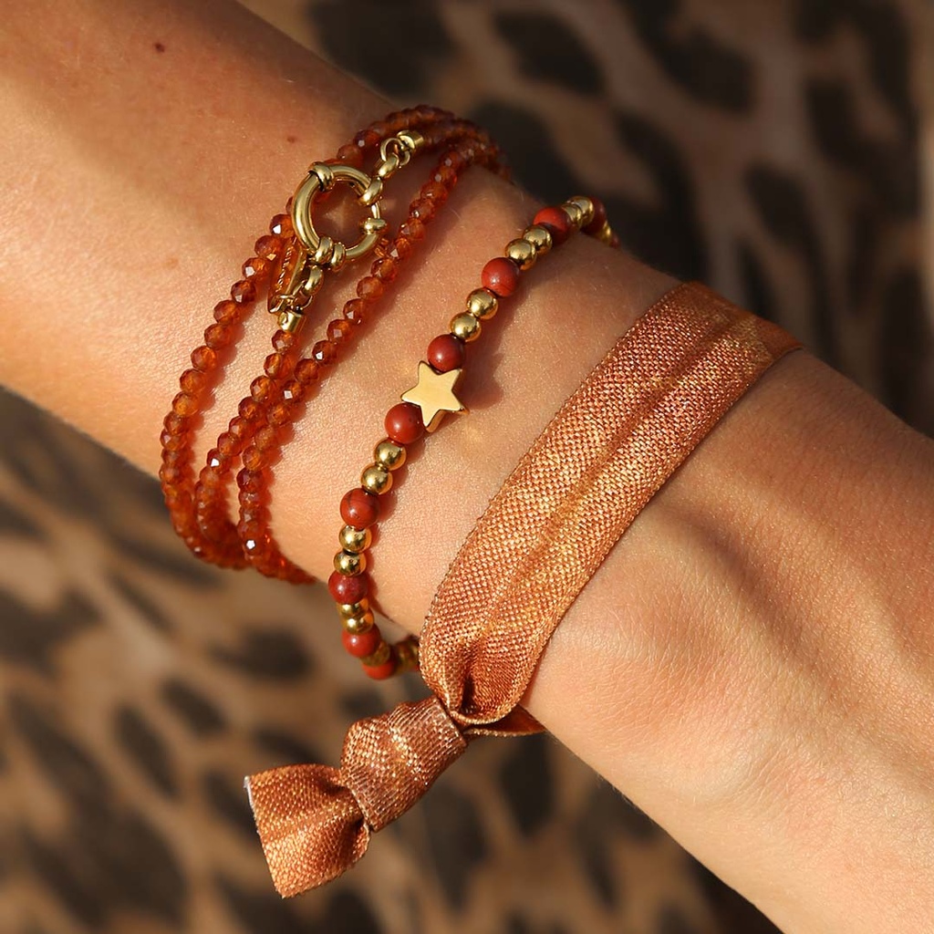 Bracelet wrap à facettes grenat orange - Love Ibiza 4