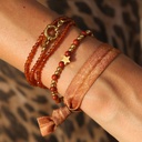 Bracelet wrap à facettes grenat orange - Love Ibiza 4