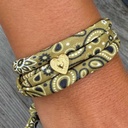 Bracelet bandana olive cœur doré - Love Ibiza 2