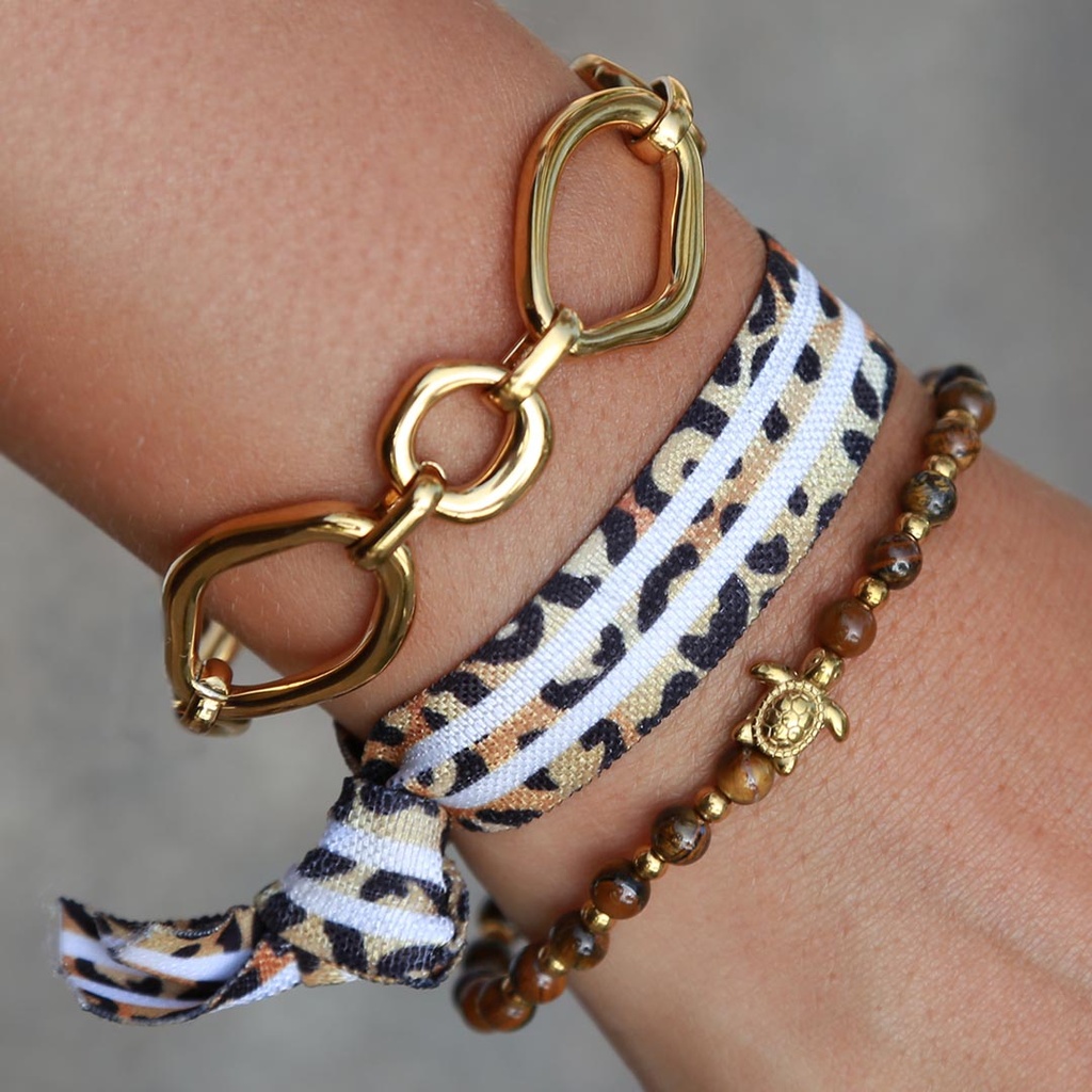 Bracelet pierres tortue œil de tigre - Love Ibiza 2