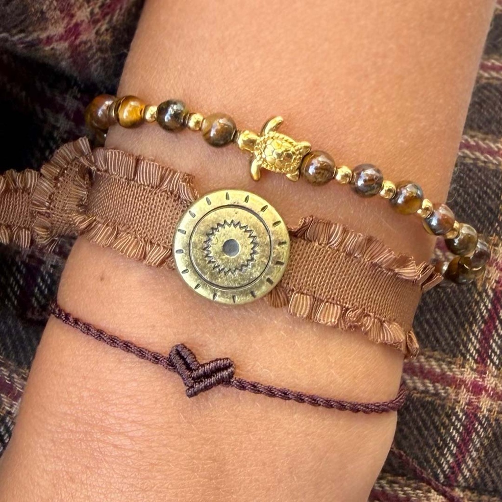 Bracelet pierres tortue œil de tigre - Love Ibiza 3