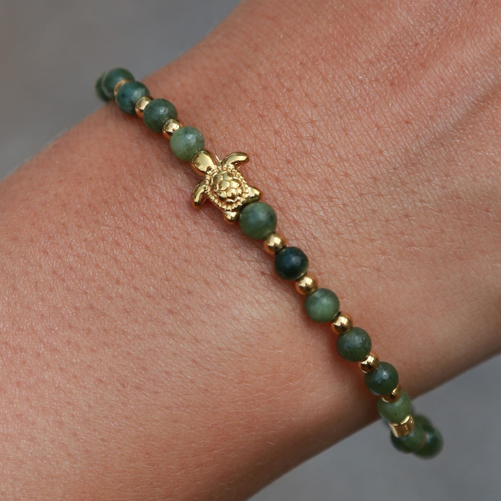 Bracelet pierres tortue serpentine - Love Ibiza 2