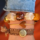 Bracelet Cube boule dorée marron - Love Ibiza 2