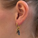 Boucles d'oreilles dorées facettes Love bleu - Love Ibiza 2