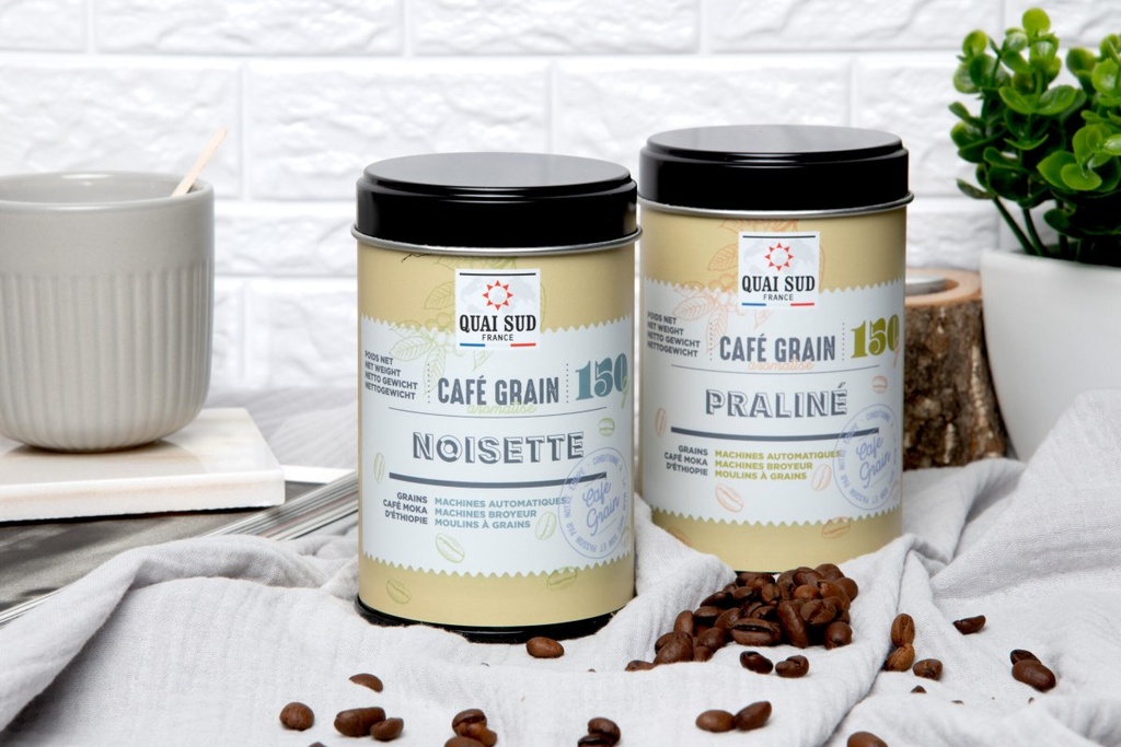 Café en Grain Aromatisé Vanille - Boîte Pop 150 g - Quai Sud 2