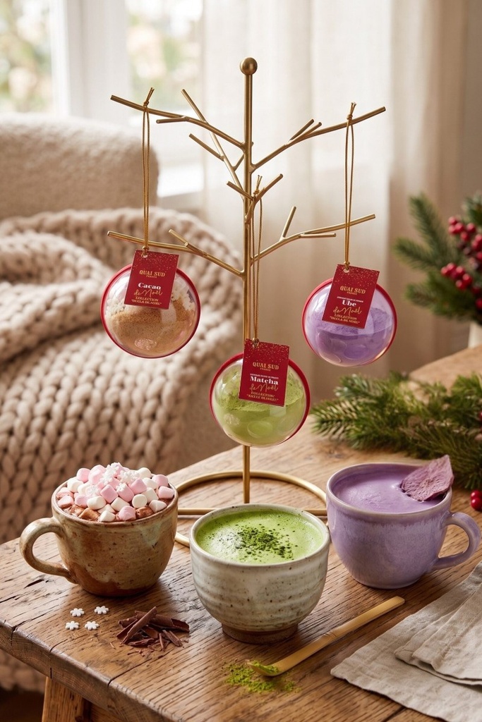Chocolat Blanc Thé Matcha de Noël en boule - 100 g - Quai Sud 4