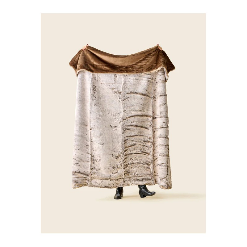 Plaid fausse fourrure - Frisson Naturel Marron