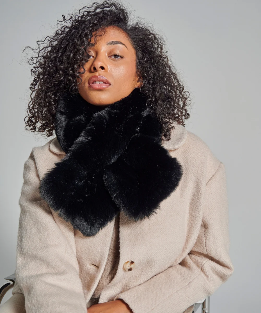 Echarpe - fausse fourrure noire