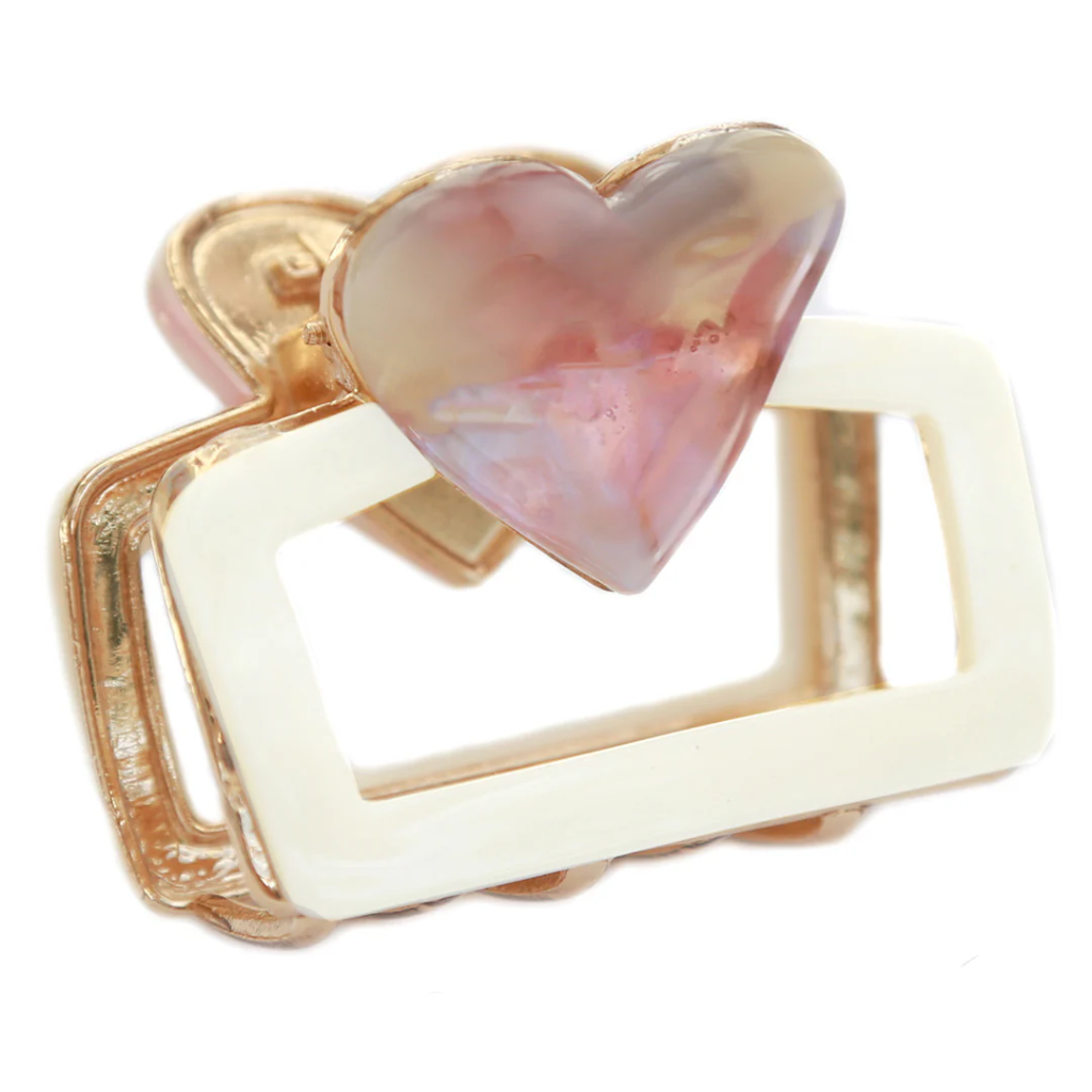 Barrette à cheveux perle coeur - Love Ibiza