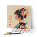 Mini Peinture par Numéros  - 20x20cm avec cadre - L’Amour à la Japonaise - Figured'Art