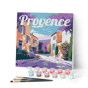 Mini Peinture par Numéros  - 20x20cm avec cadre - Printemps en Provence - Figured'Art