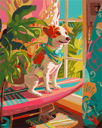 Peinture par numéros avec toile - Chien amateur de surf - Figured'Art