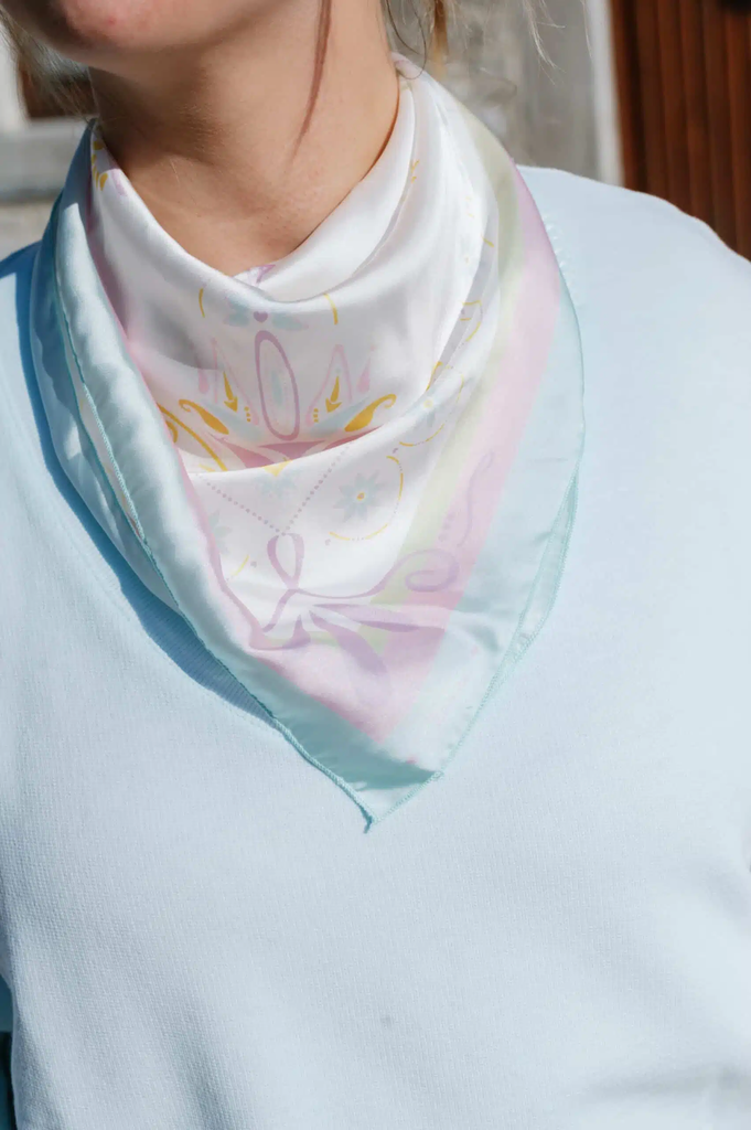 Foulard Mini carré love 'Pastel' - Shanna
