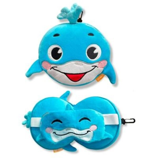 Oreiller de voyage avec masque - Dauphin - Billy Brown