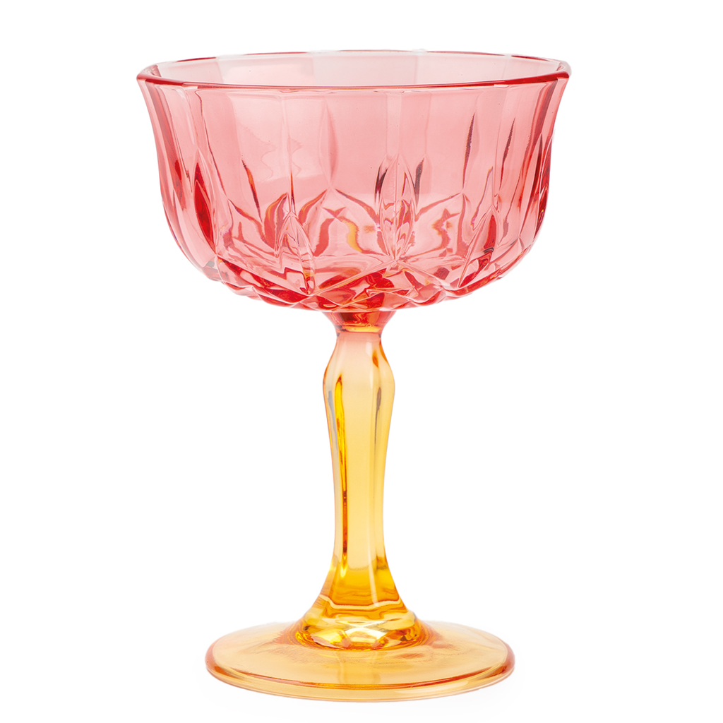 Verre sur pied bicolore Rouge/Orange