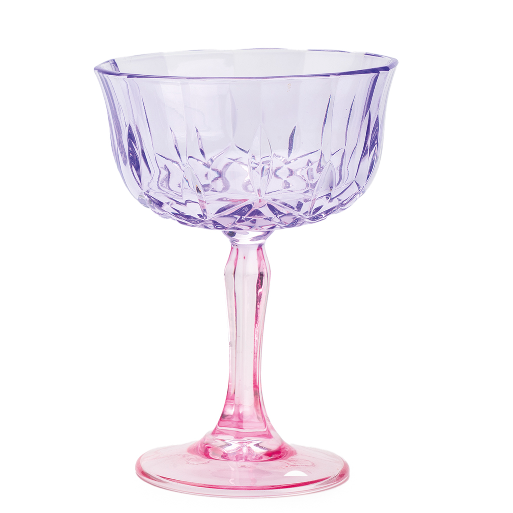 Verre sur pied bicolore Mauve/Rose