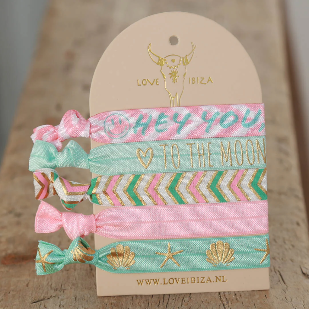 Lot de 5 Bracelet élastique 'Hey you' - Love Ibiza