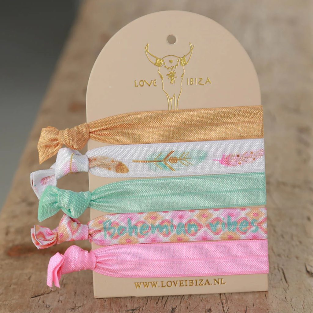 Lot de 5 Bracelet élastique 'Bohemian vibes Only' - Love Ibiza