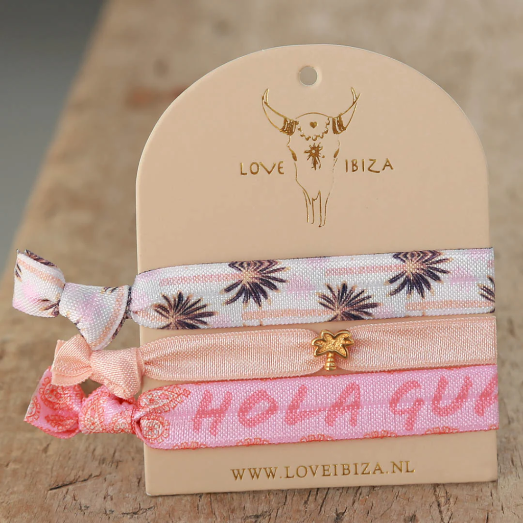 Lot de 3 Bracelet élastique 'Hola Guapa' - Love Ibiza
