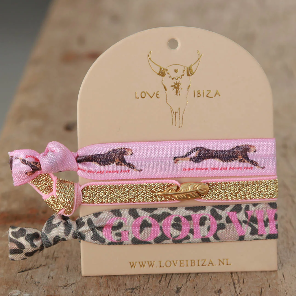 Lot de 3 Bracelet élastique 'Good Vibes Only'- Love Ibiza
