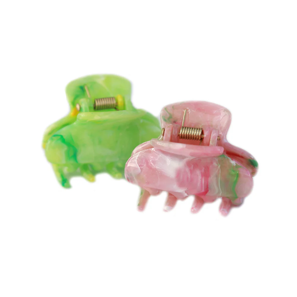 Ensemble de 2 pinces à cheveux Vert/Saumon - Love Ibiza