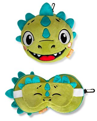 Oreiller de voyage avec masque - Dino - Billy Brown