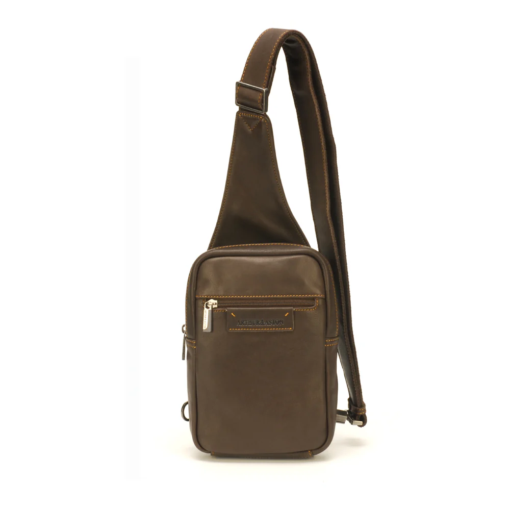 2028-17 Body bag Châtaigne cuir Johany - ARTHUR & ASTON