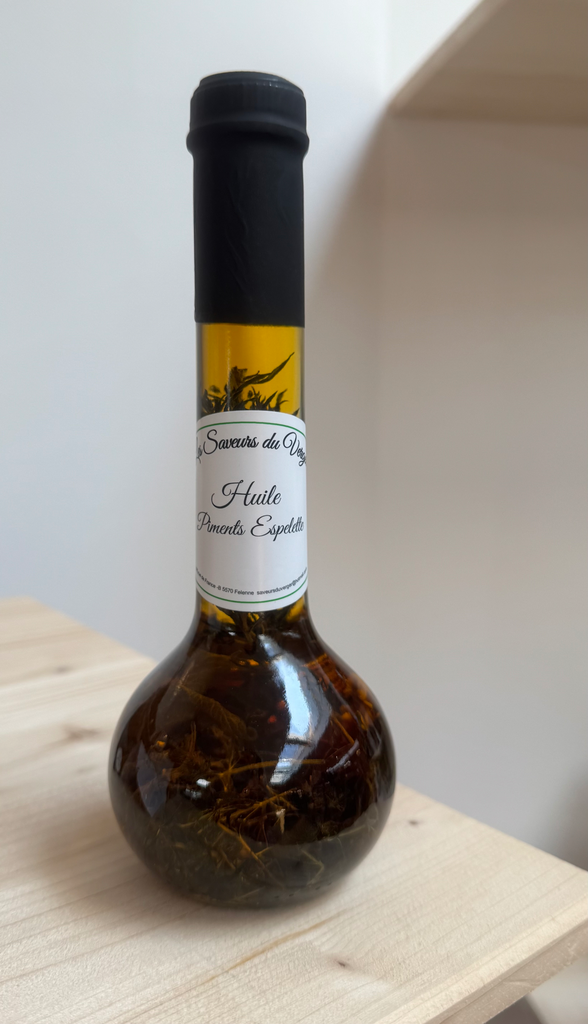Huile aromatisée Piments Espelette - 20cl - Les saveurs du Verger