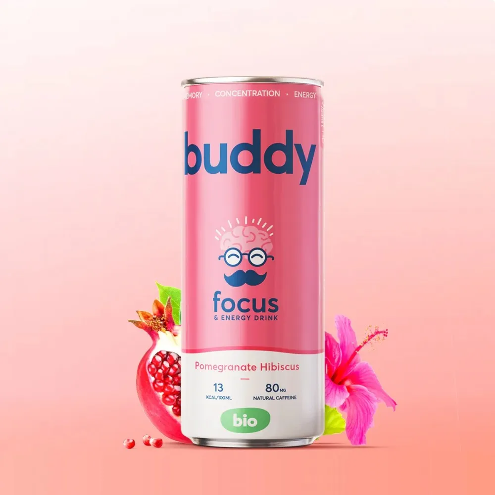 Buddy Grenade Hibiscus - Boisson énergétique naturelle Bio - 250ml - Foodprint