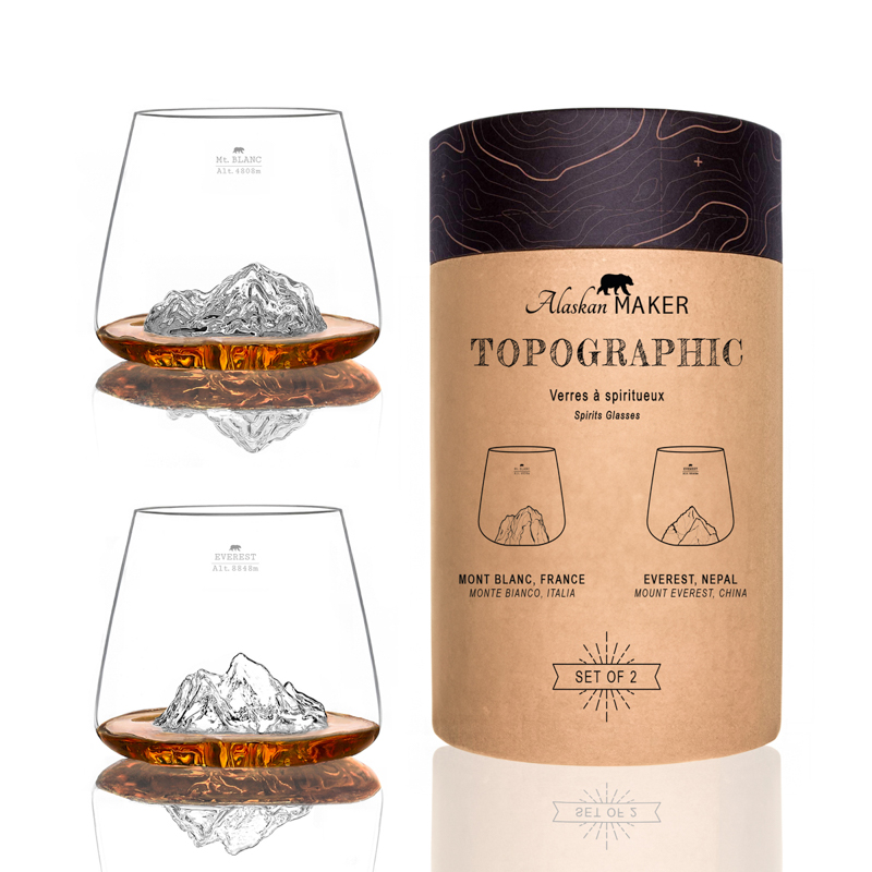 Duo de verres topographiques - Everest/Mt Blanc - Alaskan Maker