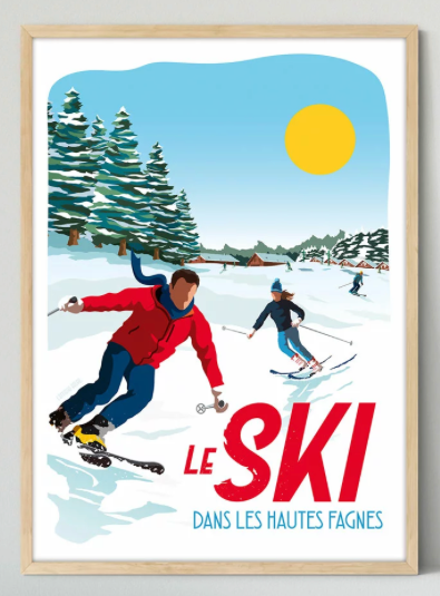 Affiche - Le ski dans les Hautes Fagnes 