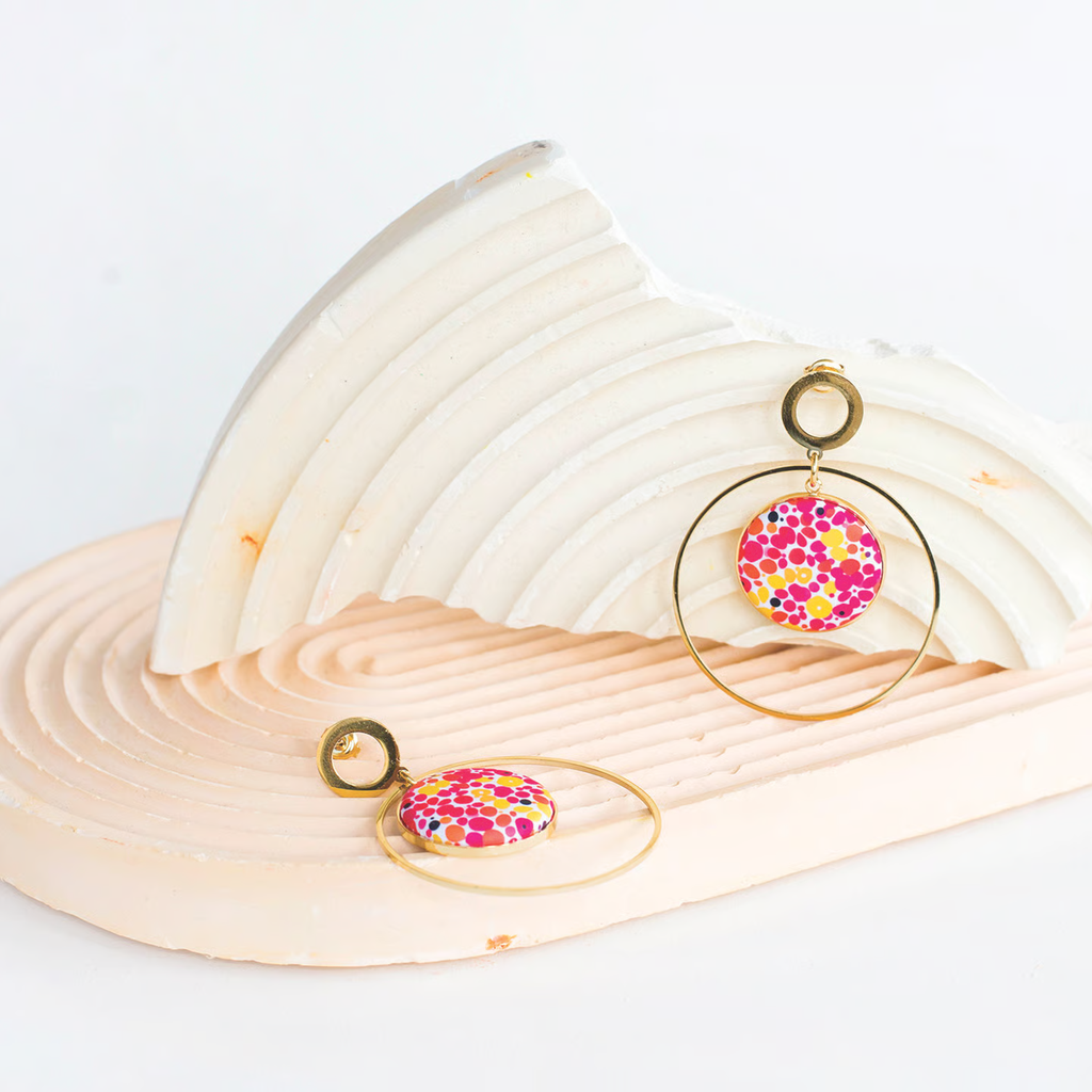 Boucles d'oreilles cerclées Dorée Yaya   